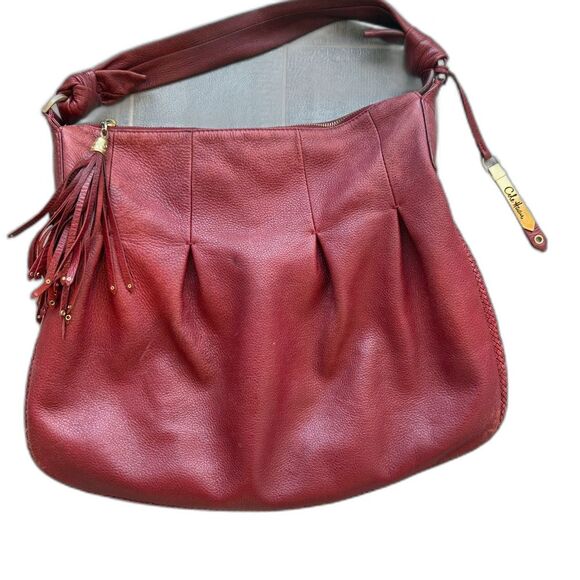 Cole Haan Red Leather Shoulder Bag Hobo - Picture 2 of 13